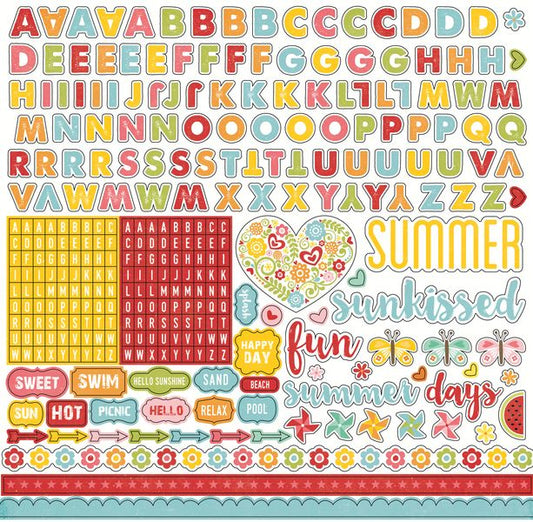 Happy Summer Alpha Stickers