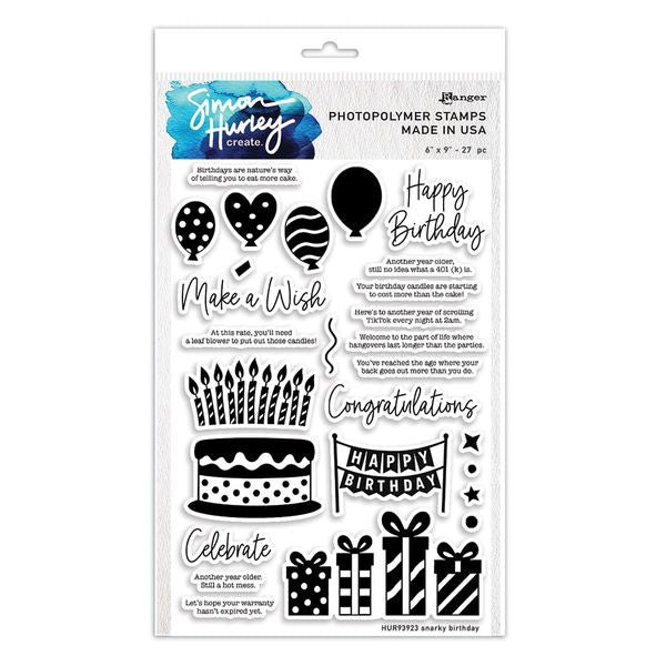 Simon Hurley Create. Snarky Birthday 6"x9" Clear Stamp Set