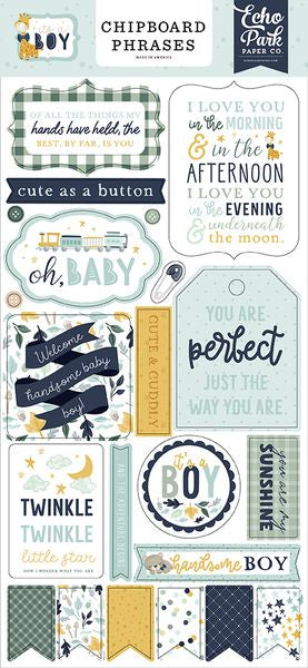 Echo Park Paper Company It's A Boy 6x13 Chipboard Phras