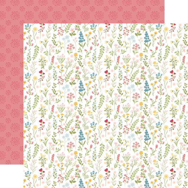 Echo Park In Full Bloom: Sunny Stems 12x12 Patterned Paper