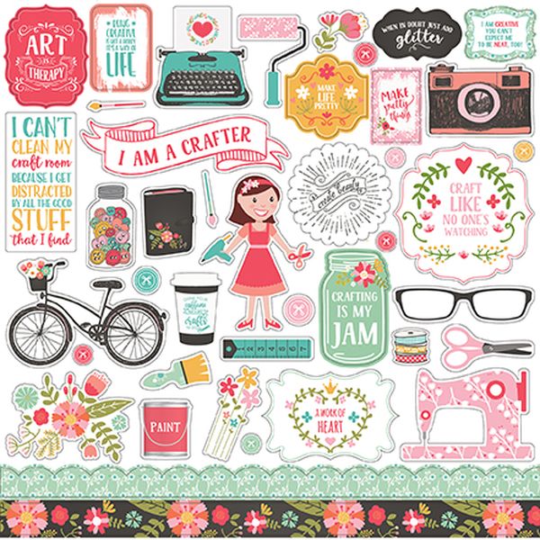 DISC - I Love Crafting Element Sticker