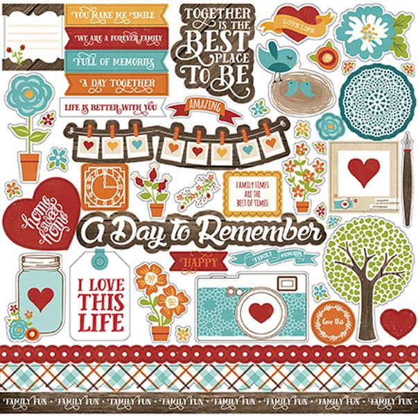 DISC - I Love Family 12x12 Sticker