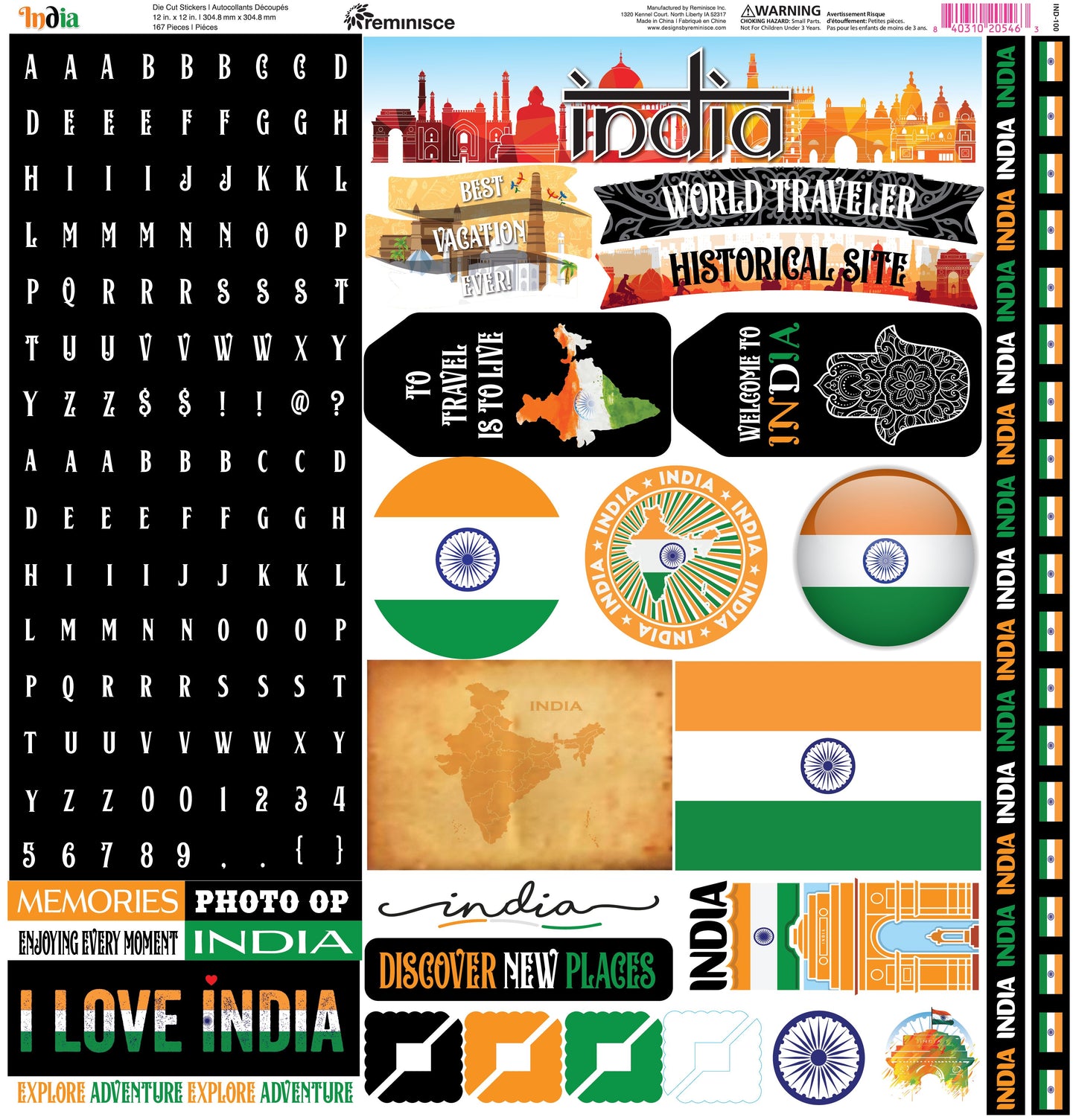 Reminisce India 12x12 Sticker