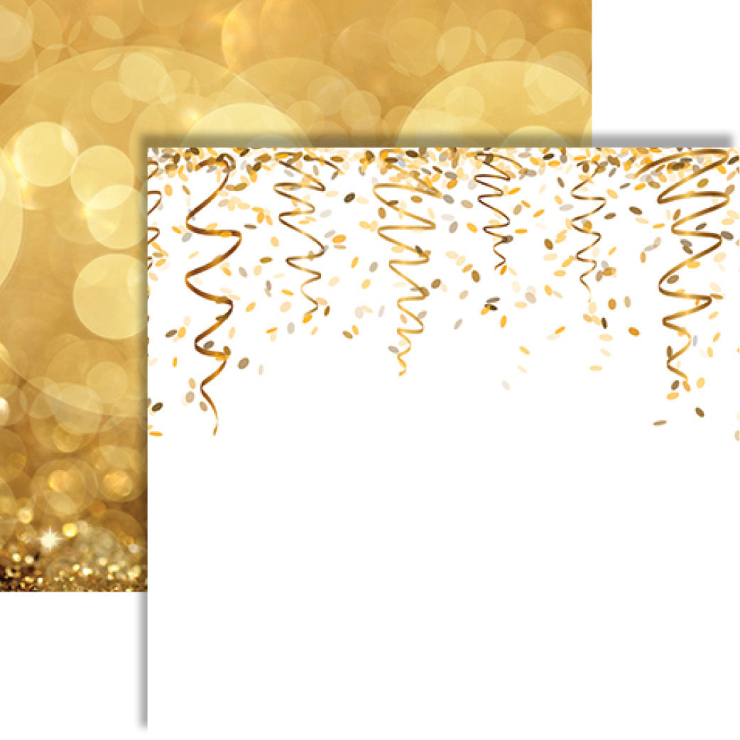 Reminisce It's Party Time: Glitering Gold DS Paper (1 Sheet)