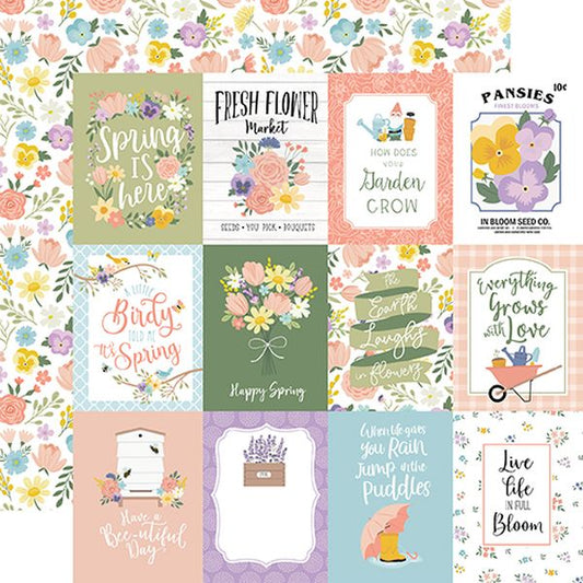 Echo Park It's Spring Time Double-Sided Cardstock 12"X12"-3"X4" Journaling Cards