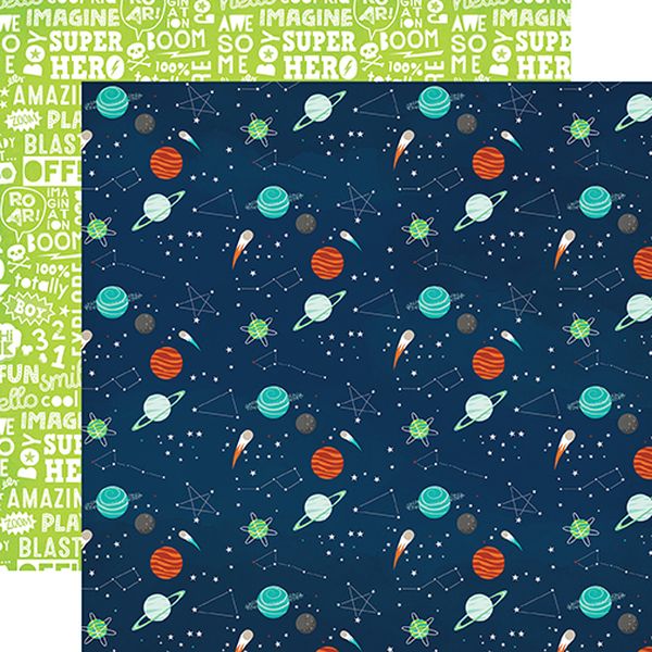 Echo Park Imagine That Boy Lost in Space 12x12 DS Paper (1 Sheet)