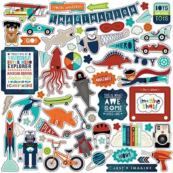DISC - Echo Park Imagine That Boy Stickers