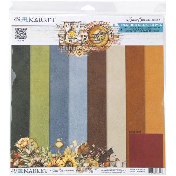 49 And Market Country Heart Café 12"X12" Solids Collection Pack
