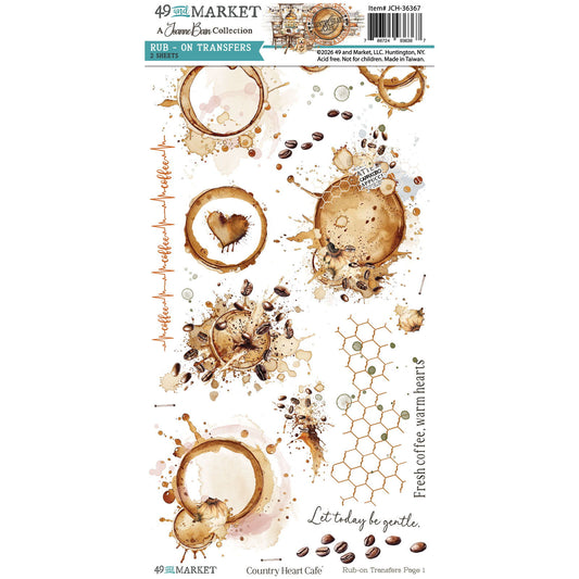 49 And Market Blendable Rub-On Transfer Set 6"X12"-Country Heart Cafe