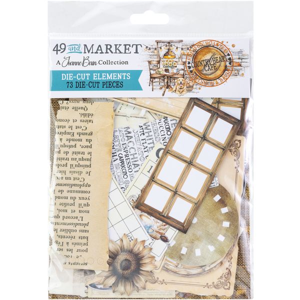 49 And Market Country Heart Café Die-Cut Elements