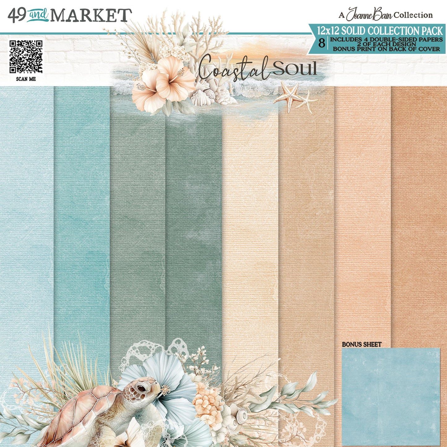 49 And Market Solids Collection Pack 12"X12"-Coastal Soul