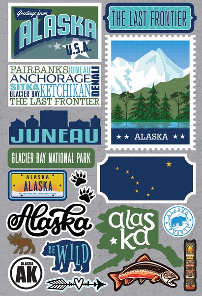 Reminisce Alaska Jetsetters 3D Stickers 3.0