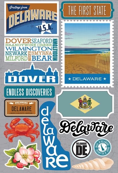 Reminisce Delaware Jetsetters 3D Stickers 3.0