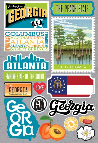 Reminisce Georgia Jetsetters 3D Stickers 3.0