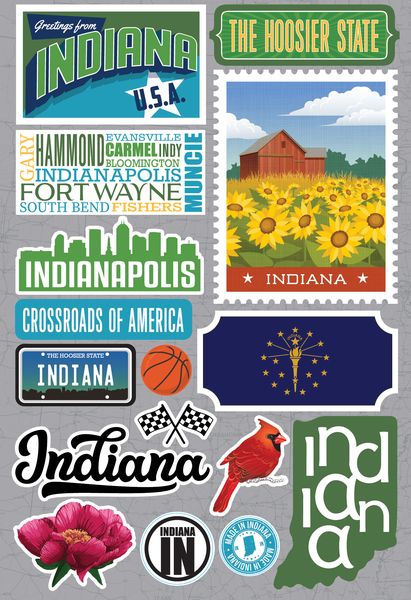 Reminisce Indiana Jetsetters Stickers 3.0