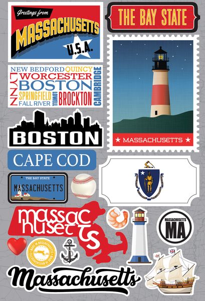 Reminisce Massachusetts Jetsetters Stickers 3.0