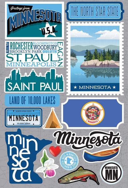 Reminisce Minnesota Jetsetters 3D Stickers 2.0