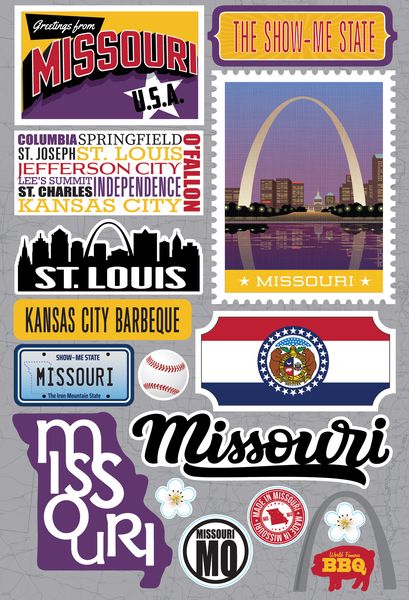 Reminisce Missouri Jet Setters 3D Stickers 3.0