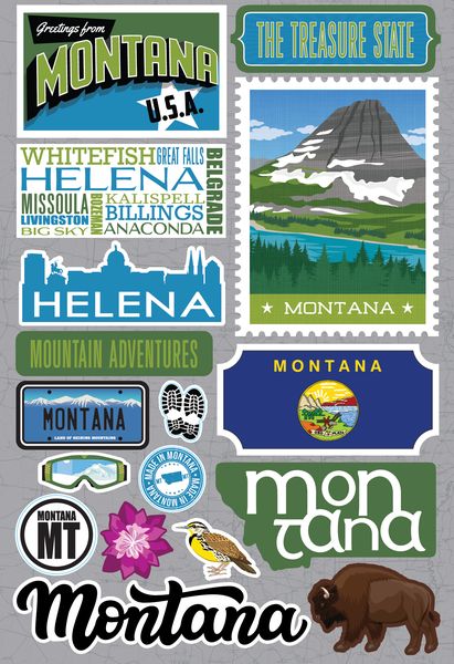 Reminisce Montana Jetsetters 3D Stickers 3.0