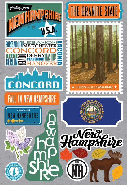 Reminisce New Hampshire Jetsetters 3D Stickers 3.0