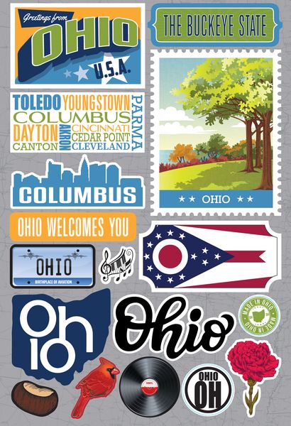 Reminisce Ohio Jetsetters 3D Stickers 3.0