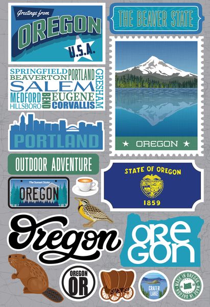 Reminisce Oregon Jetsetters 3D Stickers 3.0