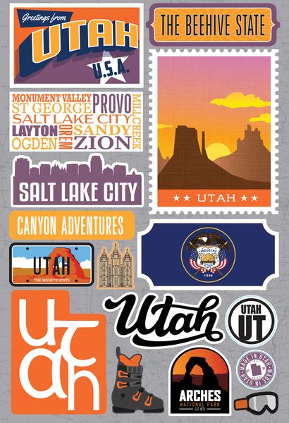 Reminisce Utah Jetsetters 3D Stickers 3.0