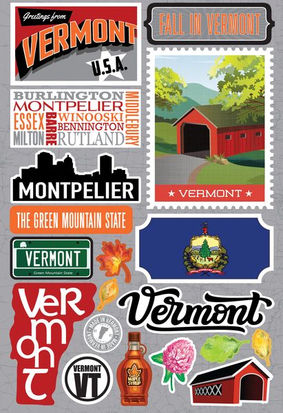 Reminisce Vermont Jetsetters 3D Stickers 3.0