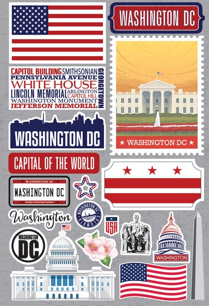 Reminisce Washington D.C. Jetsetters 3D Stickers 3.0
