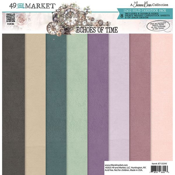 49 And Market Echoes Of Time 12"X12" Solids Collection Pack