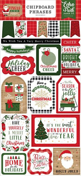 Echo Park Paper Company Jingle All the Way Chipboard Phrases