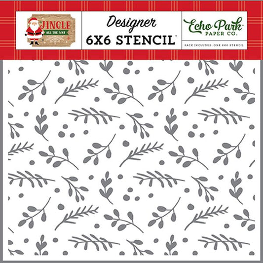 Echo Park Jingle All the Way Boughs of Holly Stencil