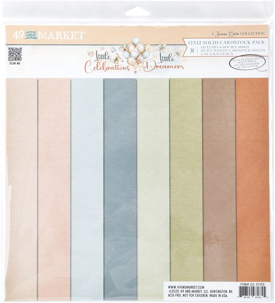 49 and Market Little Dreamer/Celebrations 12"X12" Solids Collection Pack