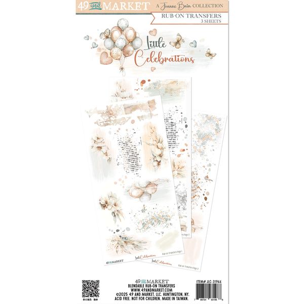 49 and Market Little Celebrations 6"X12" Rub-On Transfer Set