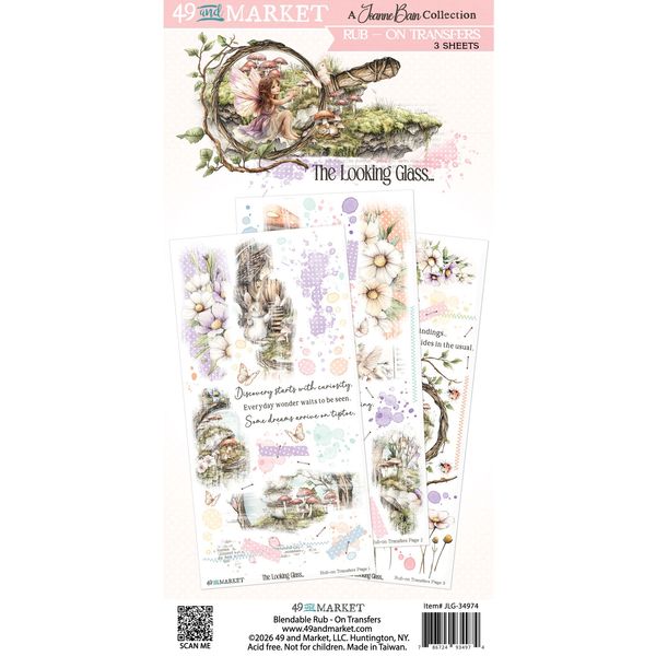 49 And Market Blendable Rub-On Transfer Set 6"X12"-The Looking Glass