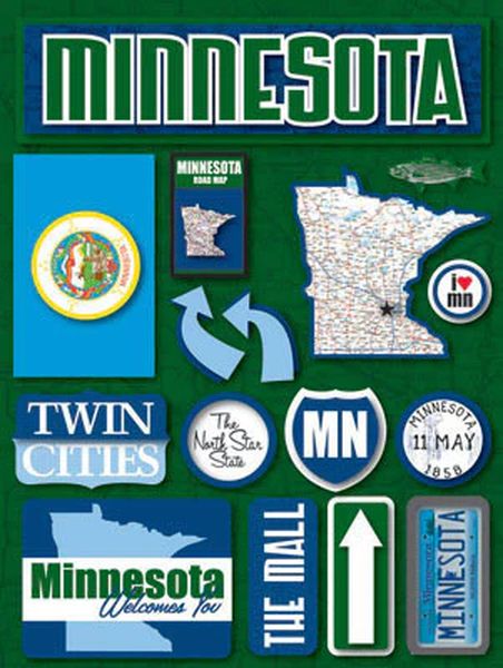 Reminisce Jetsetters 1.0 Minnesota 3D Stickers
