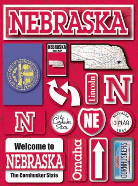 Reminisce Jet Setters: Nebraska 3D Stickers