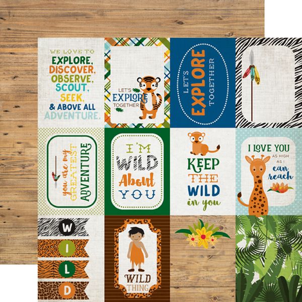 Echo Park Jungle Safari: 3x4 Journaling Cards Jungle Wi