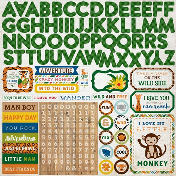Echo Park Jungle Safari Alpha Sticker