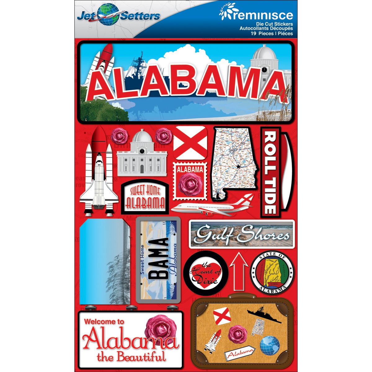 Reminisce Alabama Jetsetters 3D Stickers 2.0