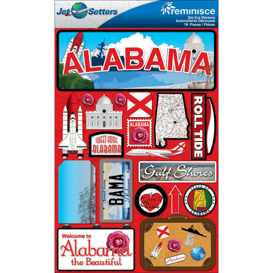 Reminisce Alabama Jetsetters 3D Stickers 2.0
