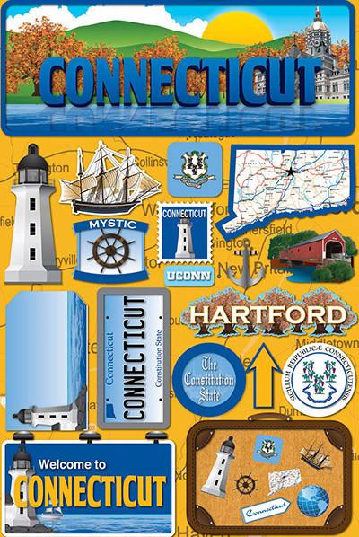 Reminisce Connecticut Jetsetters 3D Stickers 2.0