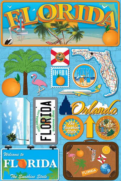 Reminisce Florida Jetsetters 3D Stickers