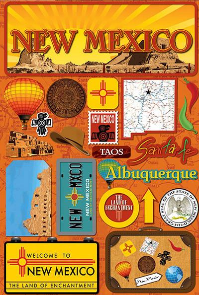Reminisce New Mexico Jetsetters 3D Stickers 2.0