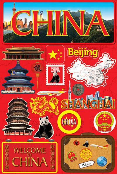 Reminisce China Jetsetters 3D Stickers