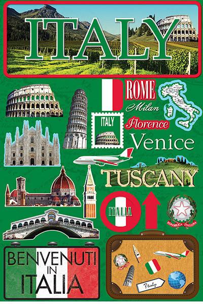 Reminisce Italy Jetsetters 3D Stickers