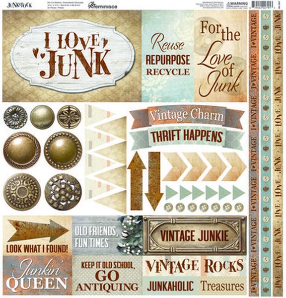 Reminisce Junkstock 12x12 Elements Stickers