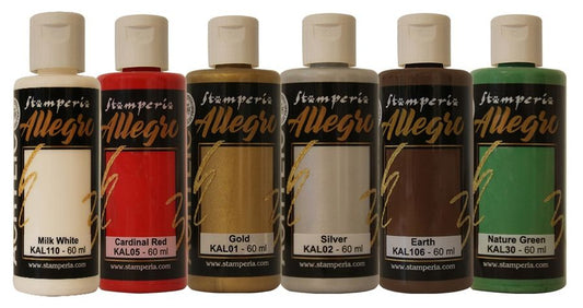 Stamperia Allegro Paint Set 6/Pkg-Christmas