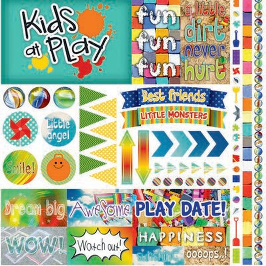 Reminisce Kids at Play 12x12 Sticker Sheet