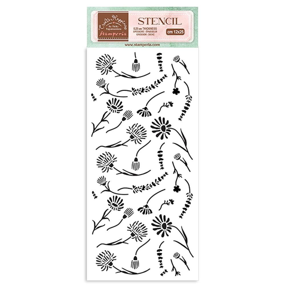 Stamperia Flowers Stencil 12x25cm